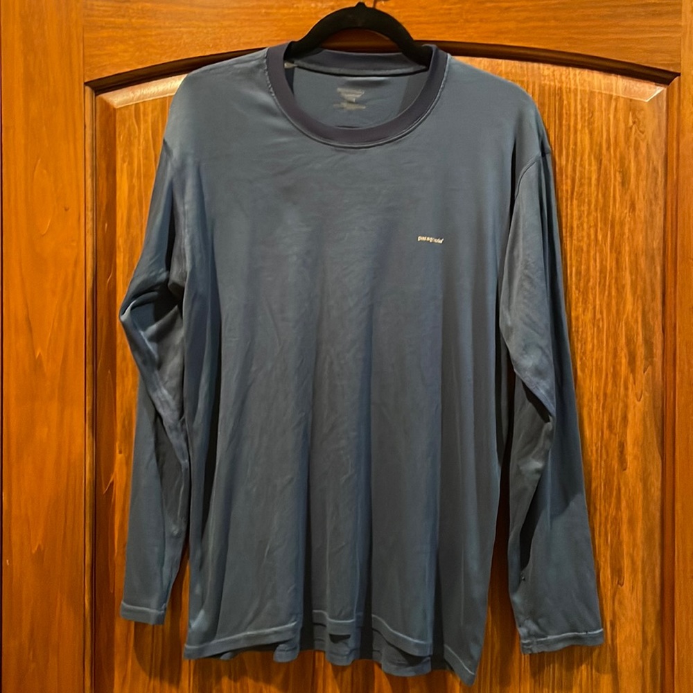 Patagonia Vintage Made in USA Capilene Base layer Top Blue Gorpcore Size XL